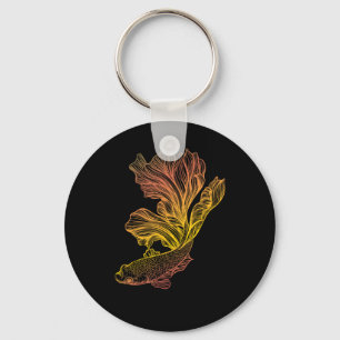 Beautiful Betta Fish Fighting Siamese Halfmoon Gif Key Ring
