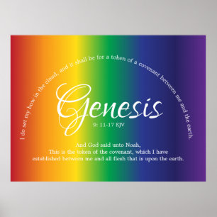 Beautiful Bible Quote Rainbow Stripes Poster