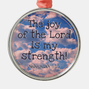 Beautiful Bible Verse Pastel Clouds Photo Template Metal Ornament