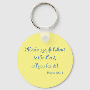 Beautiful Bible Verse Yellow and Blue Key Ring