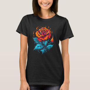 Beautiful big red Flower for Rock n Roll and Roses T-Shirt