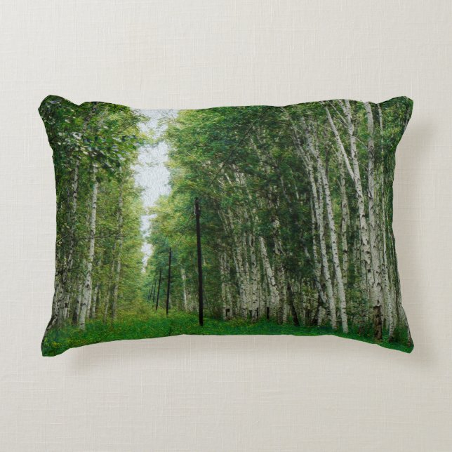 Beautiful Birch Tree Forest Decorative Cushion (Front)