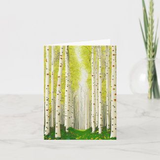 Beautiful Birch Tree Forest Landscape  Card