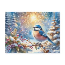 Beautiful Bird and Winter Landscape  6