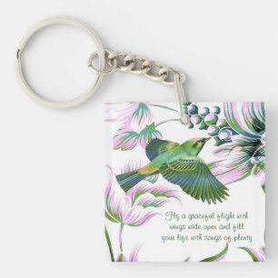 Beautiful Bird Flies - Customisable - Keychain