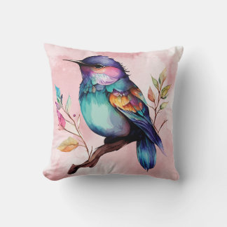 Beautiful bird on a branch cushion