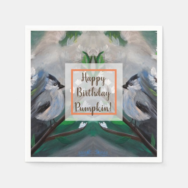 Beautiful Bird Spring Painting Napkin (Front)