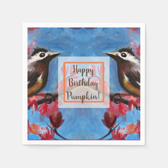 Beautiful Bird Spring Painting Napkin (Front)