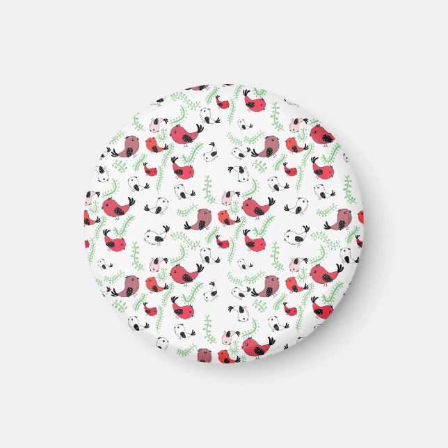Beautiful bird themed gift, patterned magnet (Front)