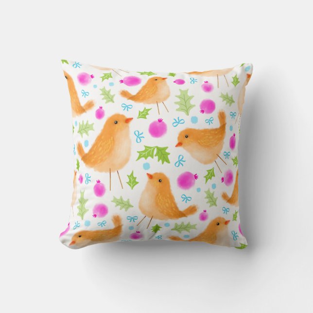 Beautiful Bird Throw Pillow  (Front)
