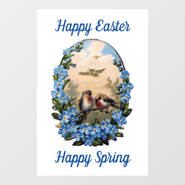 Beautiful Birds And Flowers Window Cling (Sheet)