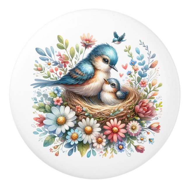 Beautiful Birds  Ceramic Knob (Front)