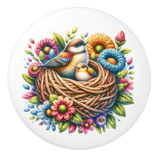 Beautiful Birds Ceramic Knob