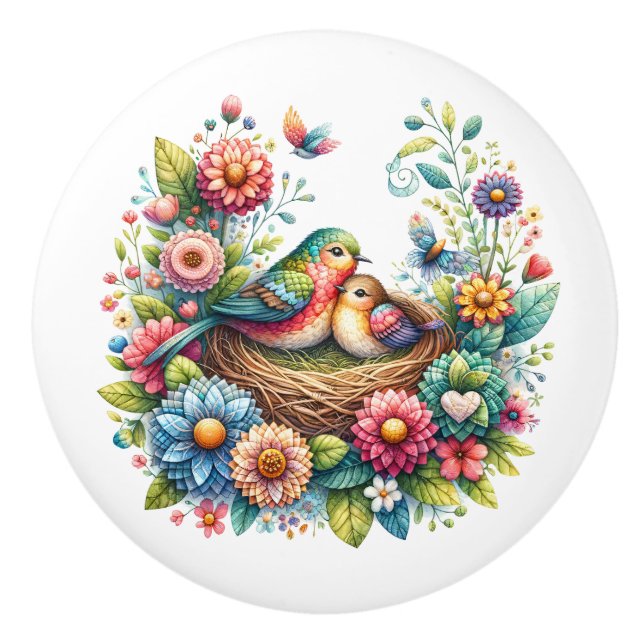 Beautiful Birds  Ceramic Knob (Front)