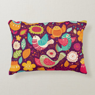 Beautiful birds, flowers, artistic poster decorative cushion