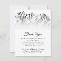 Beautiful Birds in Trees Thank You Sympathy Card