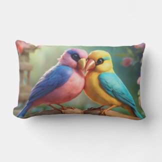 Beautiful Birds Print Throw Pillow