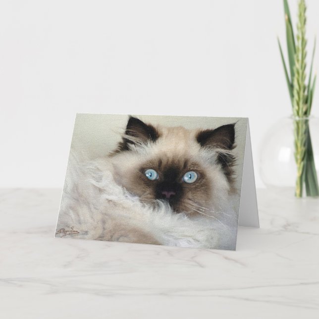 Beautiful Birman Ragdoll Cat-lovers Note Card (Front)
