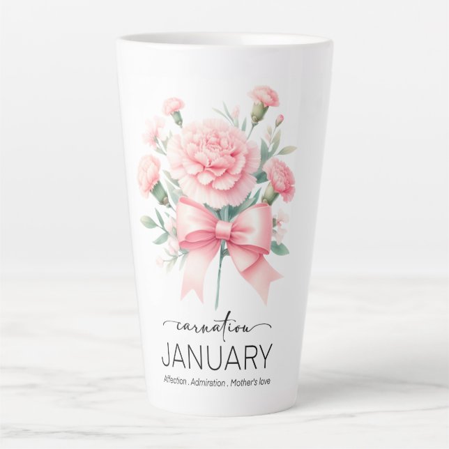 Beautiful Birth Mont Flower/January/Carnation Latte Mug (Front)
