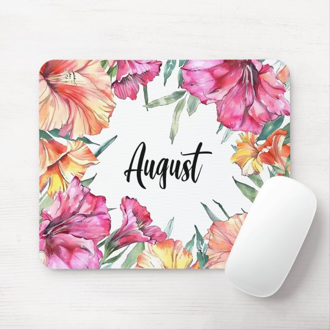 Beautiful Birth Month Flowers/August Mouse Pad (With Mouse)