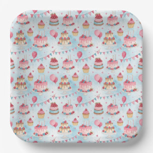 Beautiful Birthday Cake Paper Plate