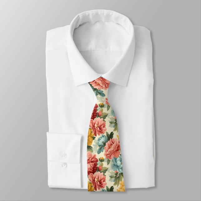 Beautiful Birthday Gifts For Husband Peonies Tie (Tied)