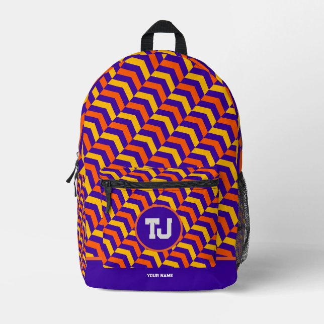 Beautiful Birthday Girl High School Monogram Printed Backpack (Front)