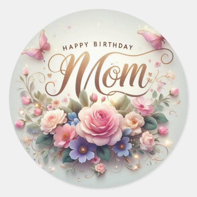 Beautiful birthday sticker for mum  (Front)