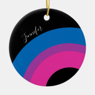 Beautiful Bisexual Pride Flag Cute Custom Ceramic Ornament