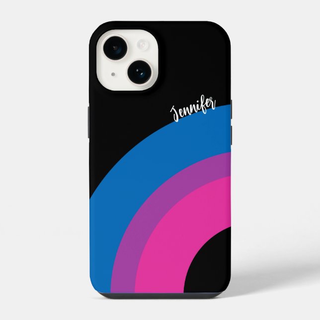 Beautiful Bisexual Pride Flag Cute Personalised iPhone Case (Back)