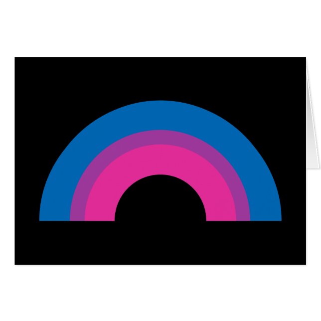 Beautiful Bisexual Pride Flag Rainbow Black Card (Front Horizontal)