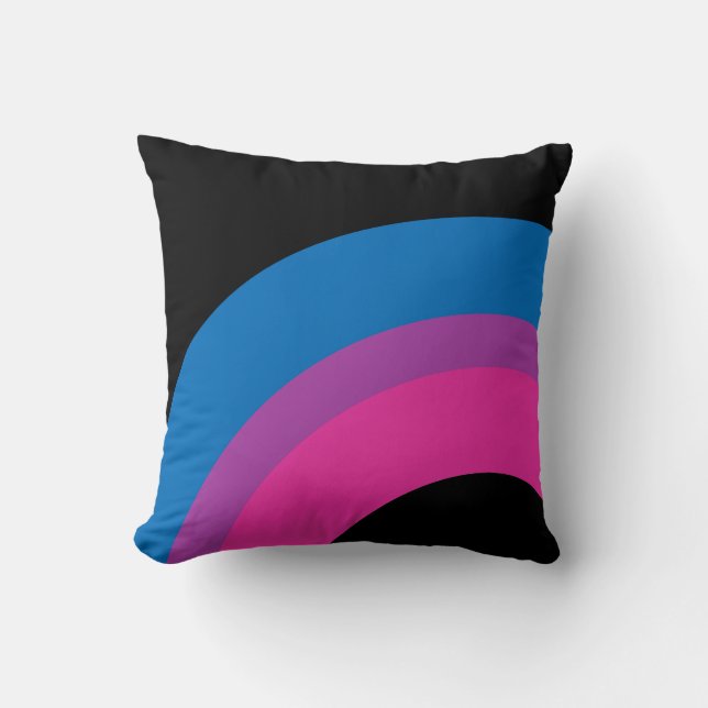 Beautiful Bisexual Pride Flag Rainbow Black Cushion (Front)