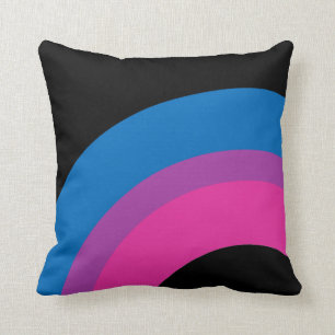 Beautiful Bisexual Pride Flag Rainbow Black Cushion