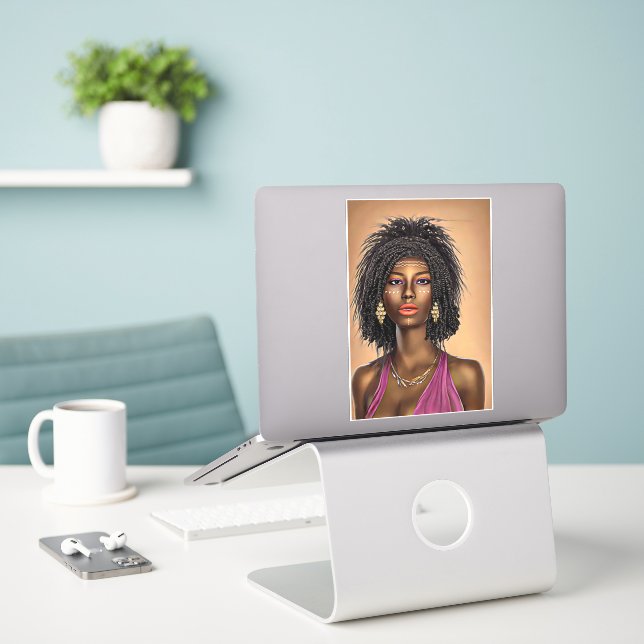Beautiful Black African Princess Woman Art    (Laptop On Desk)