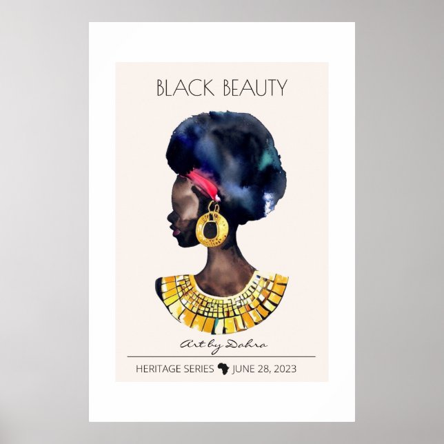 BEAUTIFUL BLACK AFRICAN QUEEN BIG GOLD NECKLACE POSTER (Front)
