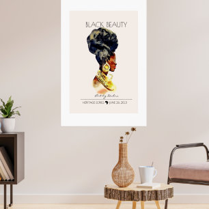 BEAUTIFUL BLACK AFRICAN QUEEN BIG GOLD NECKLACE POSTER