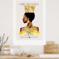 BEAUTIFUL BLACK AFRICAN QUEEN BIG GOLD NECKLACE