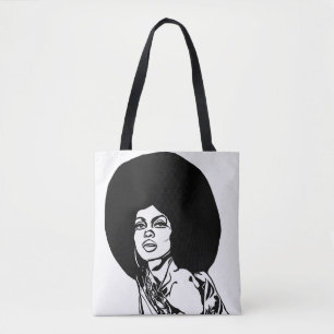 beautiful black african womans face abstract pop tote bag