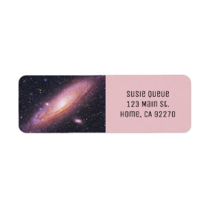 Beautiful Black and Mauve Galaxy Universe Return Address Label