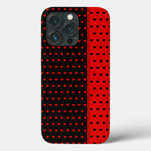 Beautiful Black And Red Hearts Pattern iPhone Case