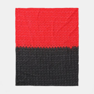 beautiful black and red knitted fabric with drawin fleece blanket
