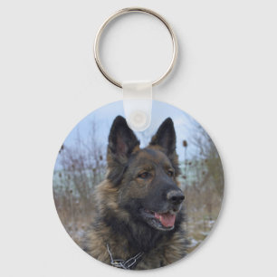beautiful black and tan German Shepherd puppy Key Ring