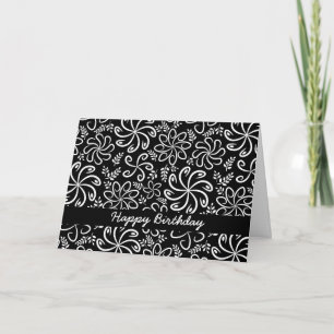 Beautiful black and white Birthday Card