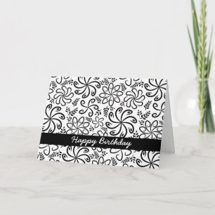 Beautiful black and white Birthday Card