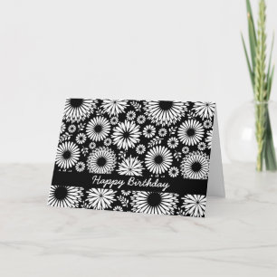 Beautiful black and white Birthday Card