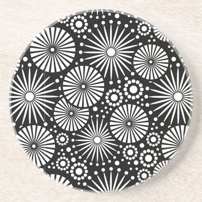 Beautiful black and white coaster (Front)