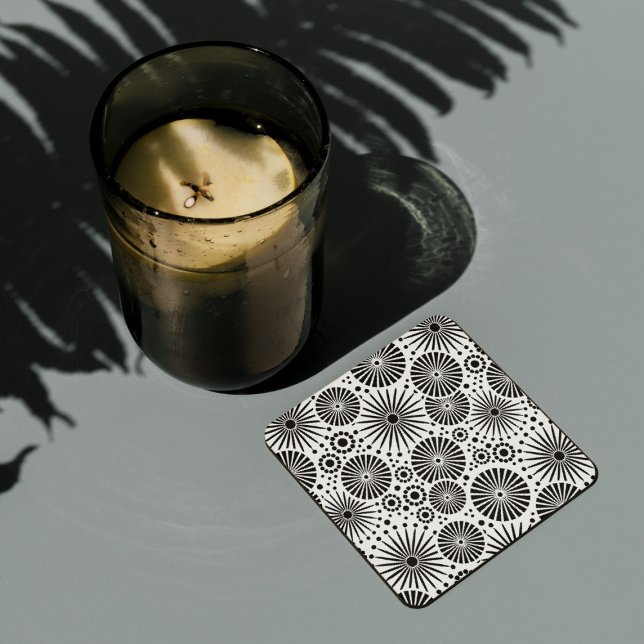 Beautiful black and white Cork Coaster (Creator Uploaded)