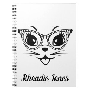 Beautiful Black and White Cute cat Notebook