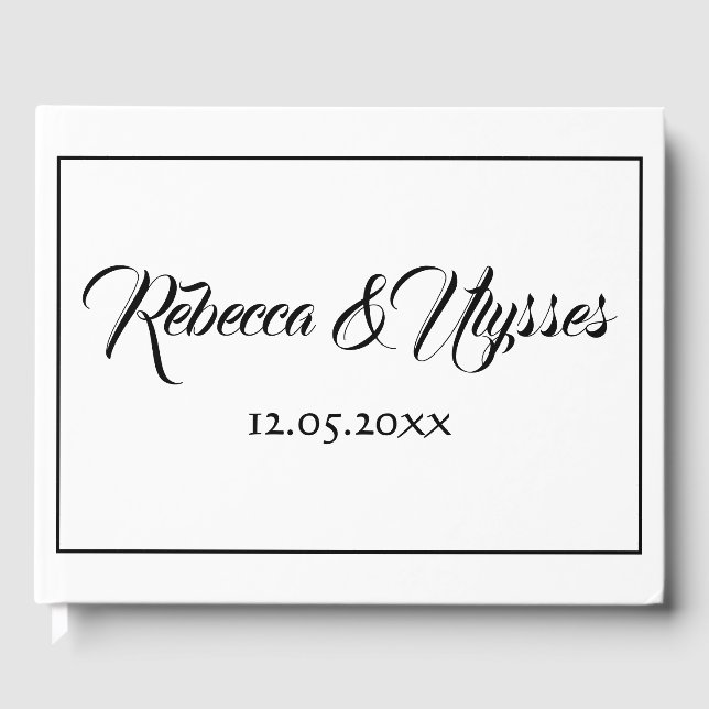 Beautiful Black and White Guest Book (Front)