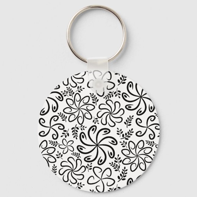 Beautiful black and white  Keychain (Front)